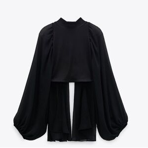 ZARA COMBINATION CROP TOP - BLACK - REF. 0085/656
